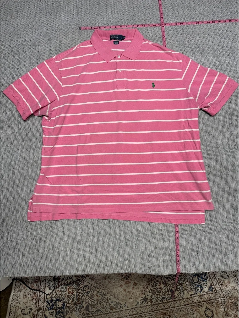 Polo Ralph Lauren Pink Striped Polo Shirt 4XB Big Size